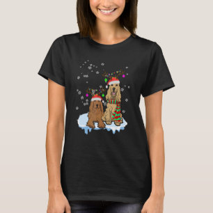 Cute Christmas Cocker Spaniel Santa Hats Reindeer  T-Shirt