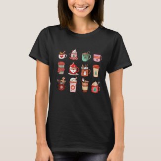 Cute Christmas Coffee Cocoa Retro Peppermint Drink