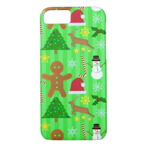 Cute Christmas Collage Holiday Pattern iPhone 87 Case