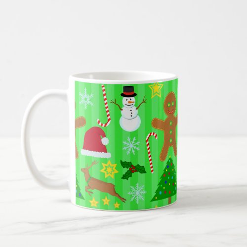 Cute Christmas Collage Holiday Pattern Coffee Mug