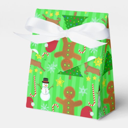 Cute Christmas Collage Holiday Pattern Favor Boxes