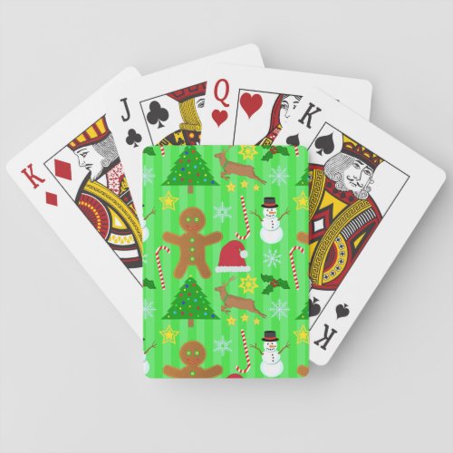 Cute Christmas Collage Holiday Pattern Poker Cards