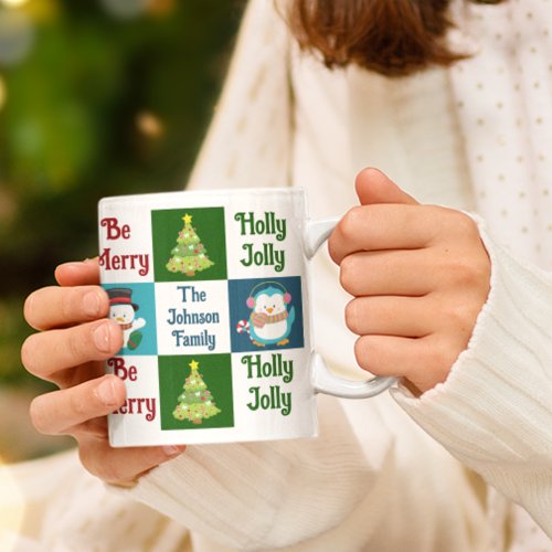 Cute Christmas Collage Santa Claus Personalized Coffee Mug