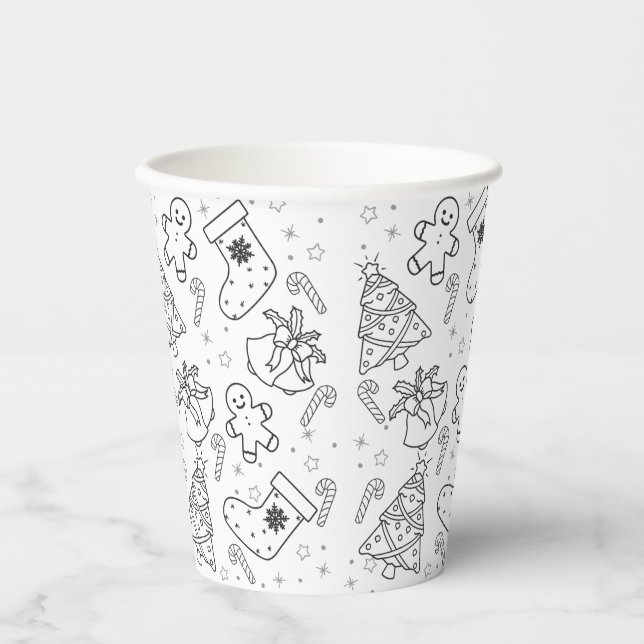 Cute Christmas Coloring Cups (Front)