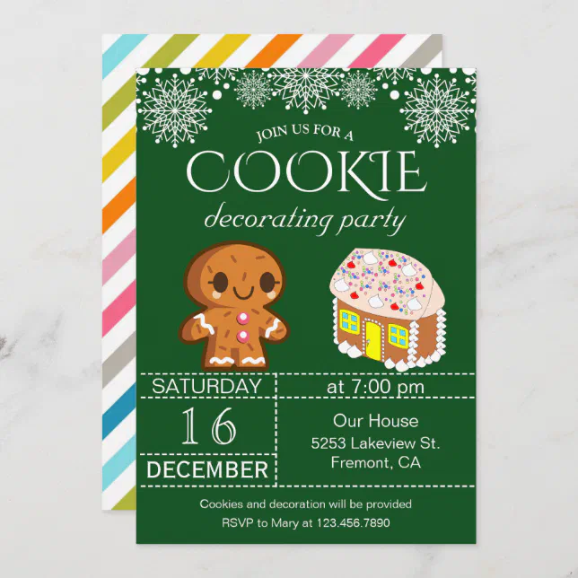 Cute Christmas Cookie Decorating Party Invitation | Zazzle