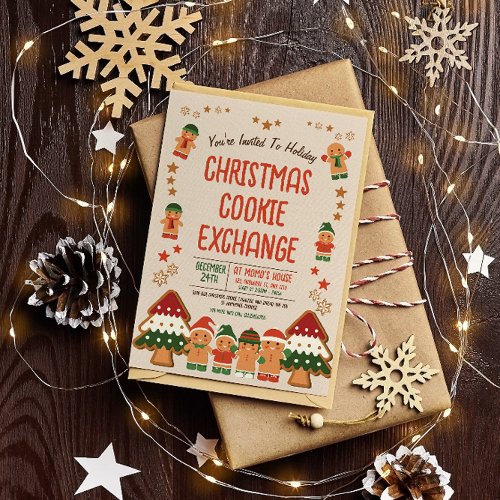 Cute Christmas Cookie Exchange Invitation