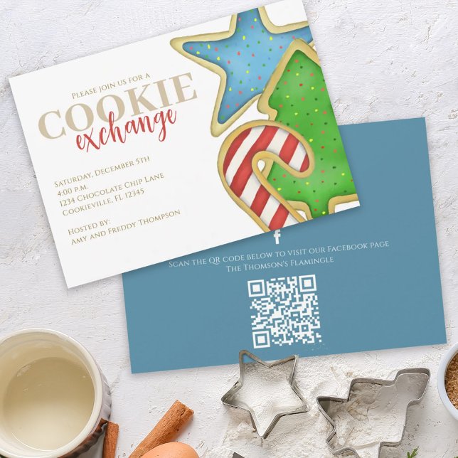 Cute Christmas Cookie Exchange Party Custom Invitation (Creator Uploaded)