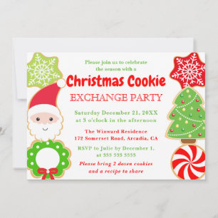 Cute Christmas Cookie Exchange Party Invitation