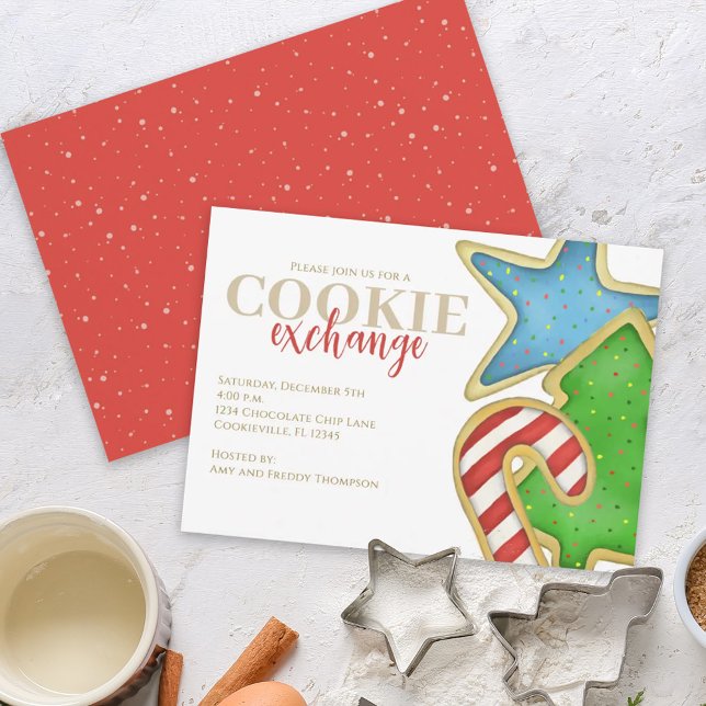 Cute Christmas Cookie Exchange Party  Invitation (Creator Uploaded)