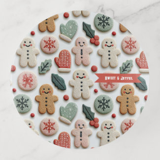 Cute Christmas Cookie Pattern Trinket Tray