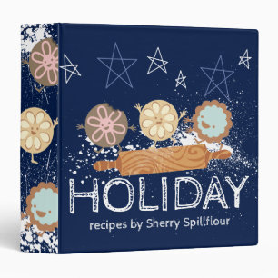 Cute Christmas cookie personalized recipe cookbook 3 Ring Binder