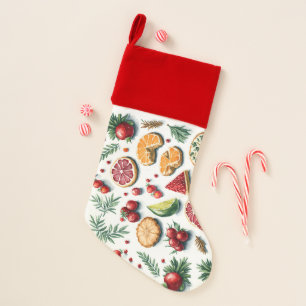 Cute Christmas Cookies Baking And Red Berries  Stocking