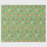 Cute Christmas Cookies Happy Holiday Biscuits  Wrapping Paper
