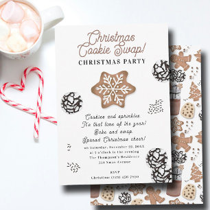 Cute Christmas Cookies Holiday Baking Cookie Swap Invitation