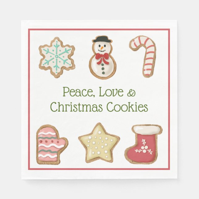 Cute Christmas Cookies Napkins (Front)