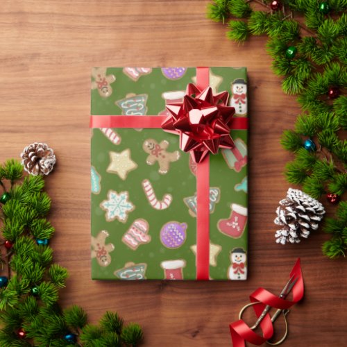 Cute Christmas Cookies Wrapping Paper