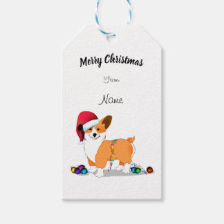 Cute Christmas Corgi Dog Gift Tags