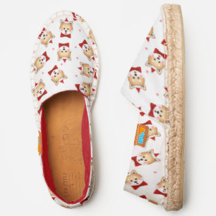 Cute Christmas Corgi Dog Pattern Holidays Espadrilles