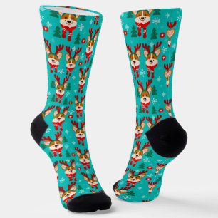 Cute Christmas Corgi Dog  Socks