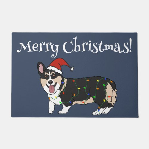 Cute Christmas Corgi Doormat