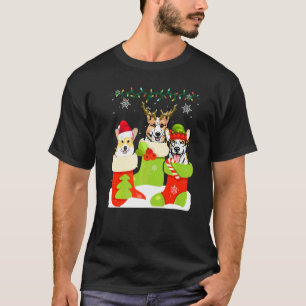 Cute Christmas Corgi In Sock Xmas Reindeer Santa E T-Shirt