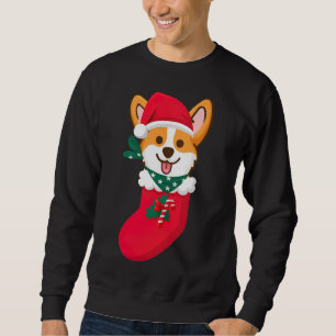 Cute Christmas Corgi Surprise Sift In The Sock Cor Sweatshirt