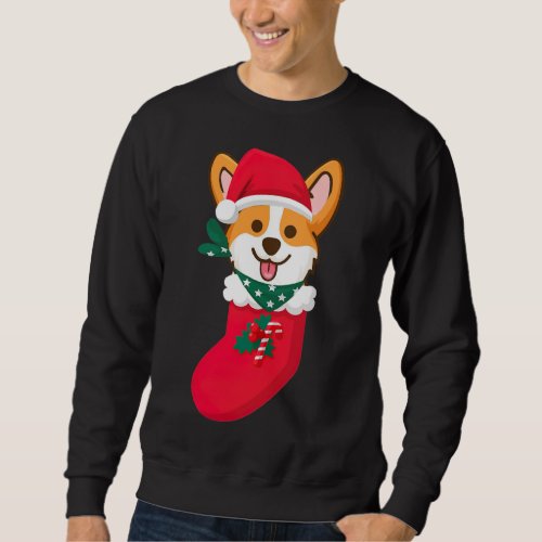 Cute Christmas Corgi Surprise Sift In The Sock Cor Sweatshirt