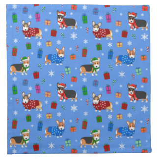 Cute Christmas Corgis in Hats & Sweaters Cloth Napkin