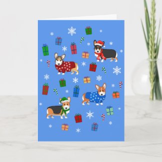Cute Christmas Corgis in Hats & Sweaters