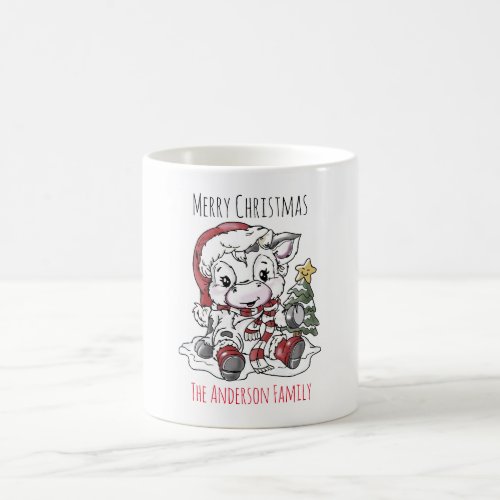 Cute Christmas Cow   Coffee Mug