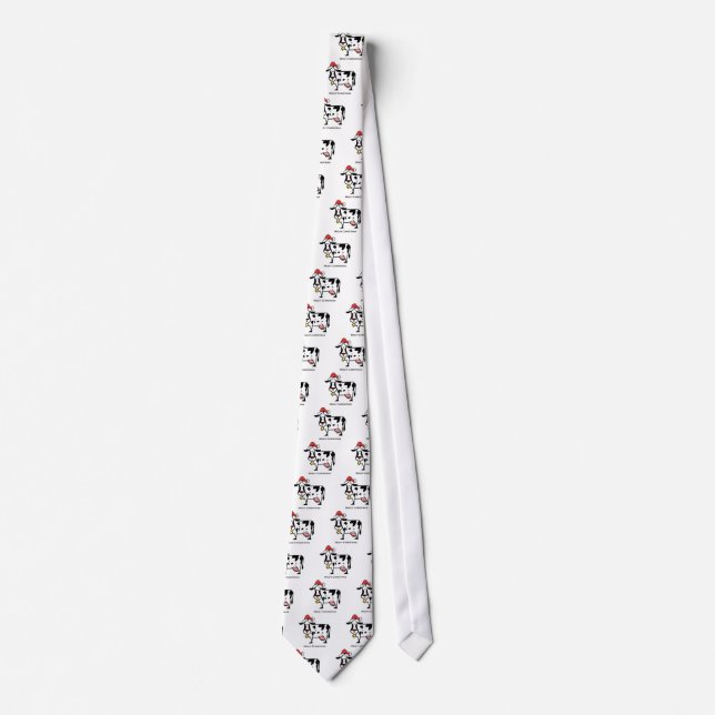 Cute Christmas Cow Neck Tie (Front)