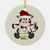 Cute Christmas Cow Ornament