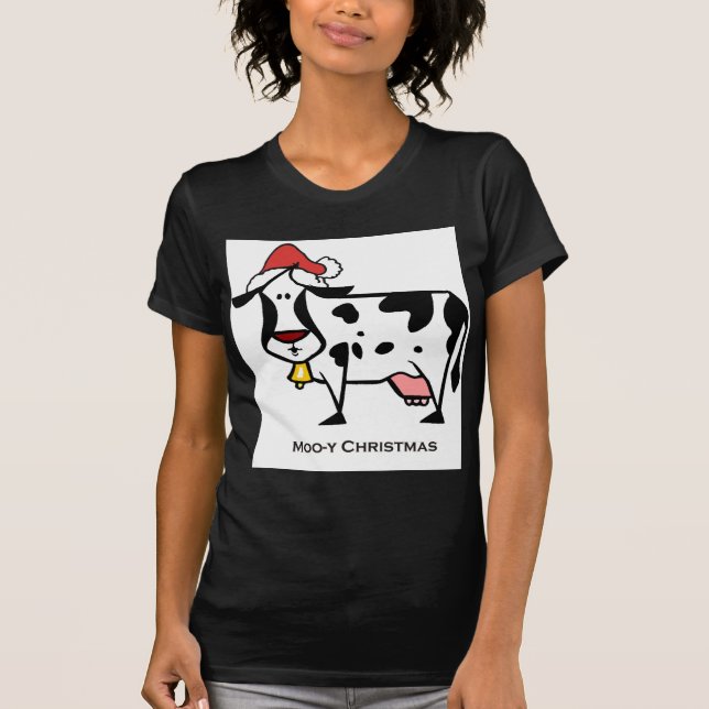 Cute Christmas Cow T-Shirt (Front)