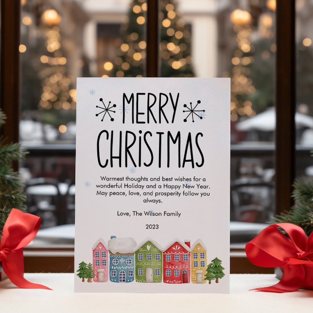 Cute Christmas Cozy Neighborhood Flat Holiday Card (Creator Uploaded)