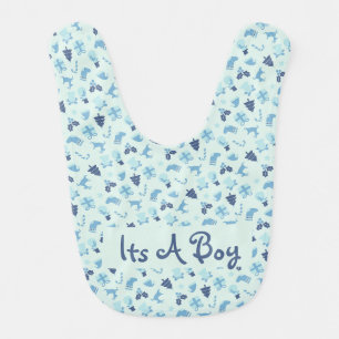 Cute Christmas Custom Name Its A Boy  Baby Bib
