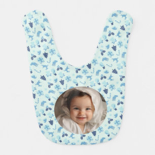 Cute Christmas Custom Photo New Born  Baby Bib