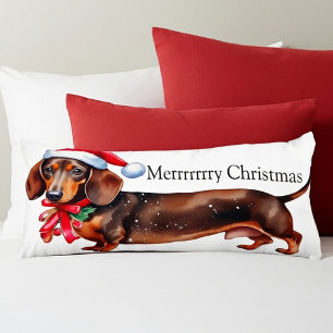 Cute Christmas dachshund custom Body Pillow