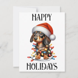 Cute Christmas Dachshund Holiday Card