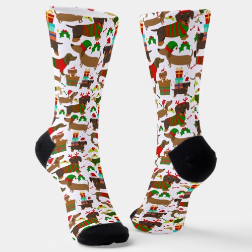 Cute Christmas Dachshund Socks