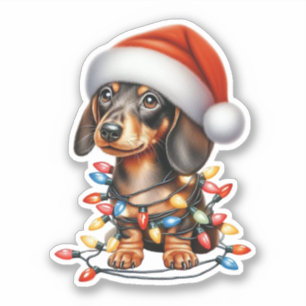 Cute Christmas Dachshund Sticker