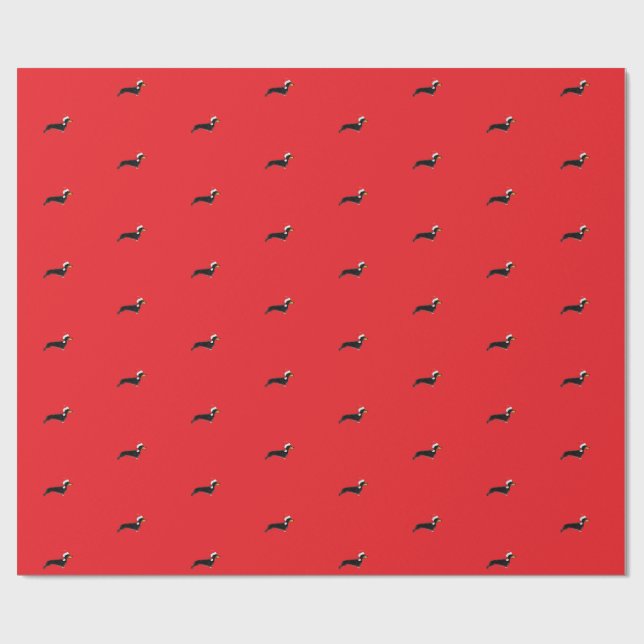 cute christmas dachshund  wrapping paper (Flat)