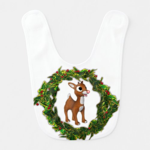 Cute Christmas Deer and Wreath