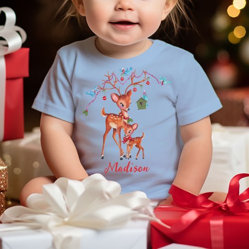Cute Christmas Deer  Baby T_Shirt