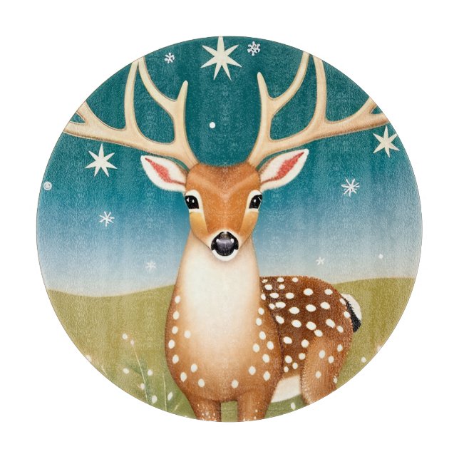 Cute christmas deer cutting board (Front)