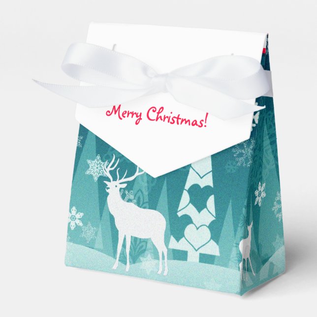 Cute Christmas Deer Favor Box (Front Side)