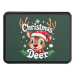 Cute Christmas Deer Illustration Hitch Cover
