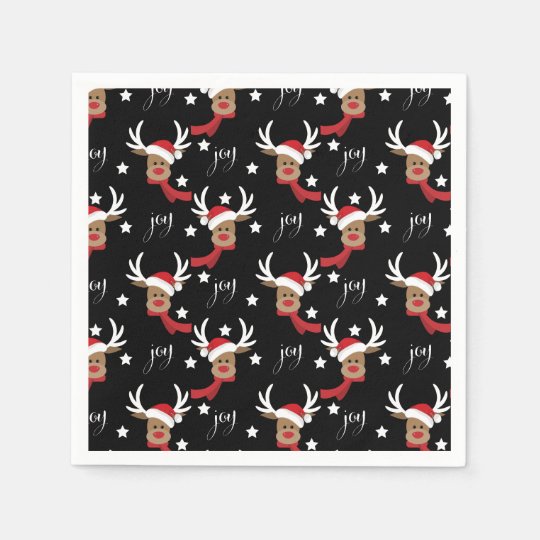 Cute Christmas Deer Standard Cocktail Paper Napkin