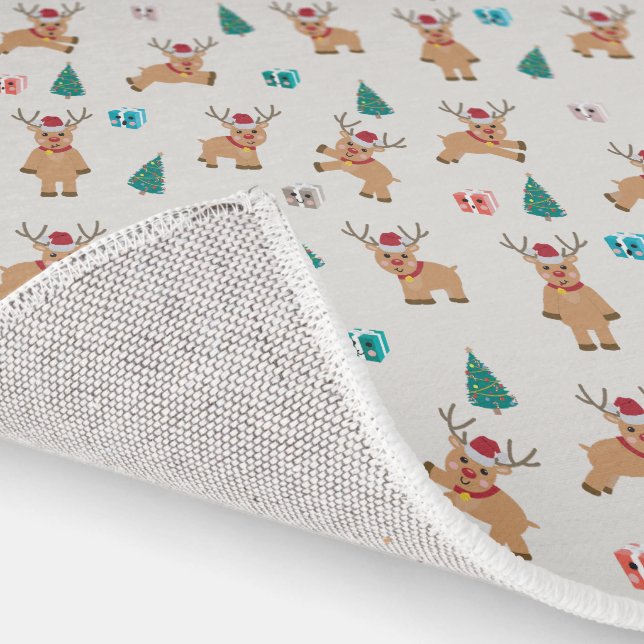 Cute Christmas Deer Xmas Gifts & Tree Pattern Rug (Indoor)