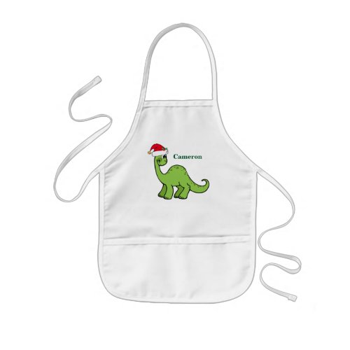 Cute Christmas Dinosaur Santa Custom Kids Apron