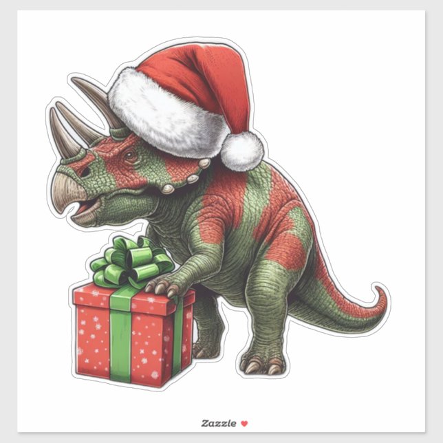Cute Christmas Dinosaur Sticker (Sheet)